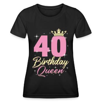 Birthday Queen 40. Geburtstag - Frauen Funktions-T-Shirt - Schwarz - Vorne - AI Model Female 172 light (172cm)