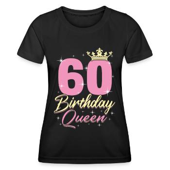Anniversaire Reine 60e anniversaire - T-shirt sport Femme - noir - Devant - AI Model Female 172 light (172cm)
