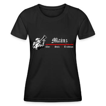 Mainz Ehre Stolz Tradition Fussball Design - Frauen Funktions-T-Shirt - Schwarz - Vorne - AI Model Female 172 light (172cm)