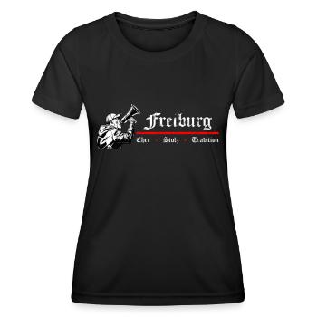 Freiburg Honour Proud Tradition Football design - Women's Functional T-Shirt - black - Front - AI Model Female 172 light (172cm)