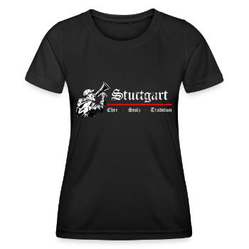 Stuttgart Ehre Stolz Tradition - Fussball Design - Frauen Funktions-T-Shirt - Schwarz - Vorne - AI Model Female 172 light (172cm)