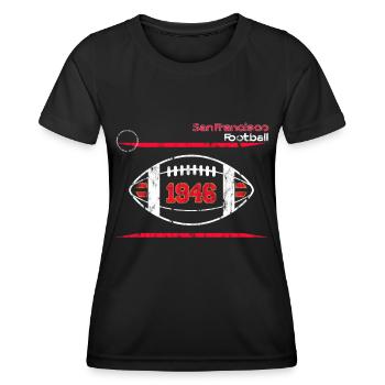 San Francisco American Football Team Design - Frauen Funktions-T-Shirt - Schwarz - Vorne - AI Model Female 172 light (172cm)