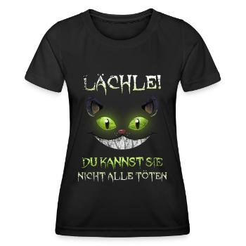 Lächle Du Kannst Sie Nicht Alle Töten - Frauen Funktions-T-Shirt - Schwarz - Vorne - AI Model Female 172 light (172cm)