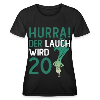 Hurra der Lauch wird 20 - Frauen Funktions-T-Shirt - Schwarz - Vorne - AI Model Female 172 light (172cm)