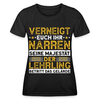 Verneigt Euch Ihr Narren Seine Majestät Lehrling - Frauen Funktions-T-Shirt - Schwarz - Vorne - AI Model Female 172 light (172cm)