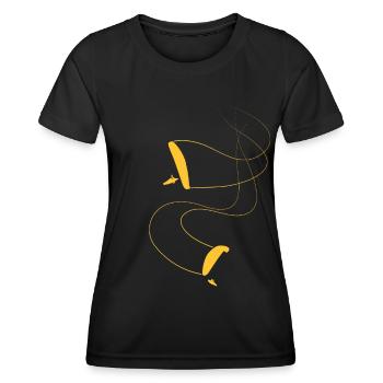 Paraglider duo - Frauen Funktions-T-Shirt - Schwarz - Vorne - AI Model Female 172 light (172cm)