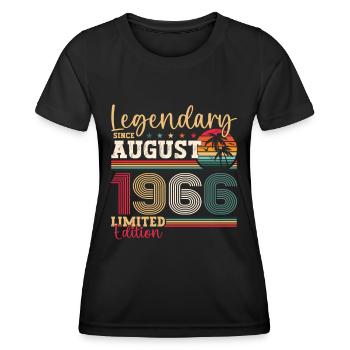 Legendär August 1966 56. Geburtstag Geschenk Fun - Frauen Funktions-T-Shirt - Schwarz - Vorne - AI Model Female 172 light (172cm)