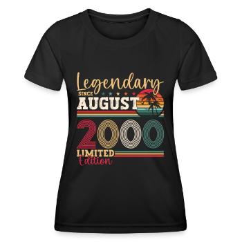 Legendary August 2000 22nd Birthday Gift Fun - Women's Functional T-Shirt - black - Front - AI Model Female 172 light (172cm)