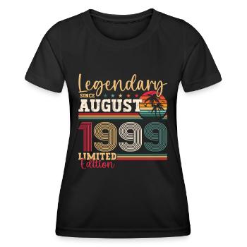 Legendär August 1999 24. Geburtstag Geschenk Fun - Frauen Funktions-T-Shirt - Schwarz - Vorne - AI Model Female 172 light (172cm)