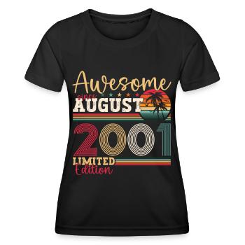 Awesome since August 2001 21st Birthday Gift - Women's Functional T-Shirt - black - Front - AI Model Female 172 light (172cm)