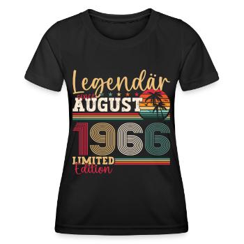 Legendär August 1966 56. Geburtstag Geschenk Fun - Frauen Funktions-T-Shirt - Schwarz - Vorne - AI Model Female 172 light (172cm)