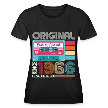 Original August 1966 56. Geburtstag Geschenk Retro - Frauen Funktions-T-Shirt - Schwarz - Vorne - AI Model Female 172 light (172cm)
