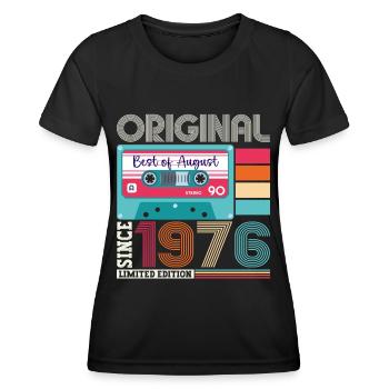 Original August 1976 46th Birthday Gift Retro - Women's Functional T-Shirt - black - Front - AI Model Female 172 light (172cm)