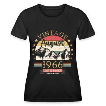 Original August Vintage 1966 Geburtstag Geschenk - Frauen Funktions-T-Shirt - Schwarz - Vorne - AI Model Female 172 light (172cm)
