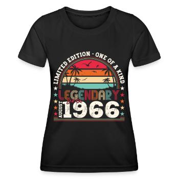 Legendär August 1966 56. Geburtstag Geschenk Fun - Frauen Funktions-T-Shirt - Schwarz - Vorne - AI Model Female 172 light (172cm)