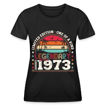 Légendaire Août 1973 49e anniversaire Cadeau Amusant - T-shirt sport Femme - noir - Devant - AI Model Female 172 light (172cm)
