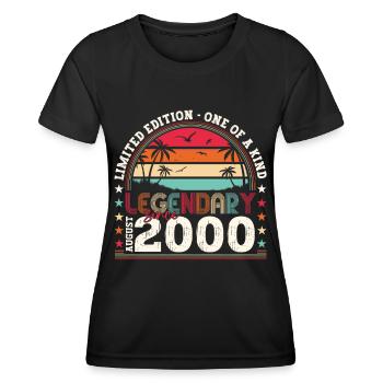 Legendary August 2000 22nd Birthday Gift Fun - Women's Functional T-Shirt - black - Front - AI Model Female 172 light (172cm)