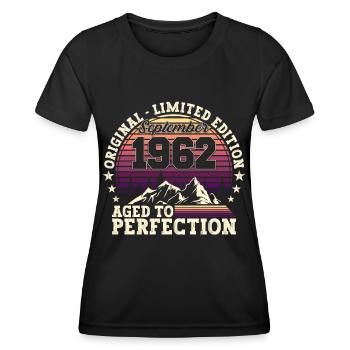 Original Septembre 1962 60th Birthday Gift - T-shirt sport Femme - noir - Devant - AI Model Female 172 light (172cm)