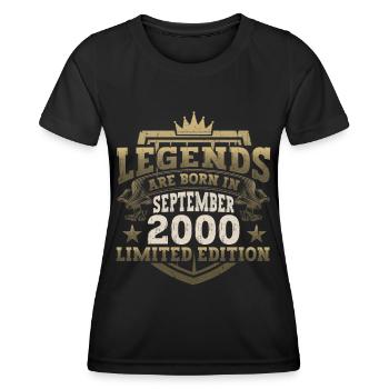 Legend September 2000 22nd Birthday Gift Fun - Women's Functional T-Shirt - black - Front - AI Model Female 172 light (172cm)