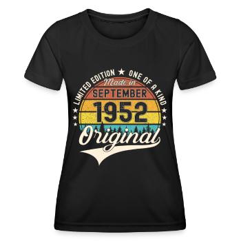 Original September Vintage 1952 Birthday Funny - Women's Functional T-Shirt - black - Front - AI Model Female 172 light (172cm)