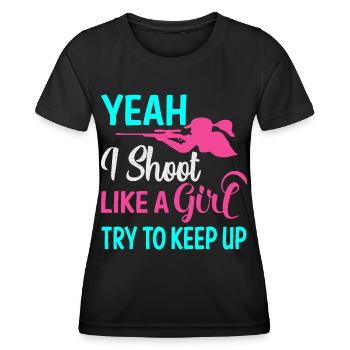 Shooting Girl - Women's Functional T-Shirt - black - Front - AI Model Female 172 light (172cm)