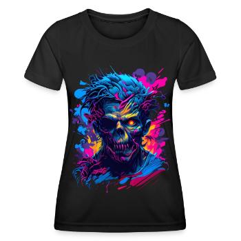 Zombie Head - Frauen Funktions-T-Shirt - Schwarz - Vorne - AI Model Female 172 light (172cm)
