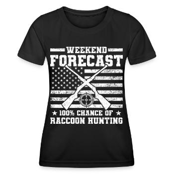 Waschbärjagd | Waschbär Jäger Jagen Geschenkidee - Frauen Funktions-T-Shirt - Schwarz - Vorne - AI Model Female 172 light (172cm)