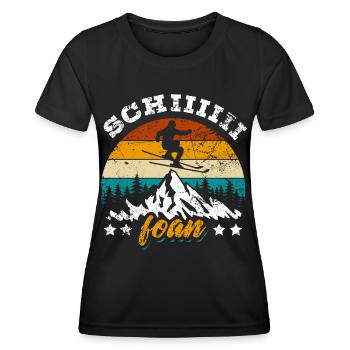 Ski, Schi Foan, Wintersport, Skiurlaub - Frauen Funktions-T-Shirt - Schwarz - Vorne - AI Model Female 172 light (172cm)