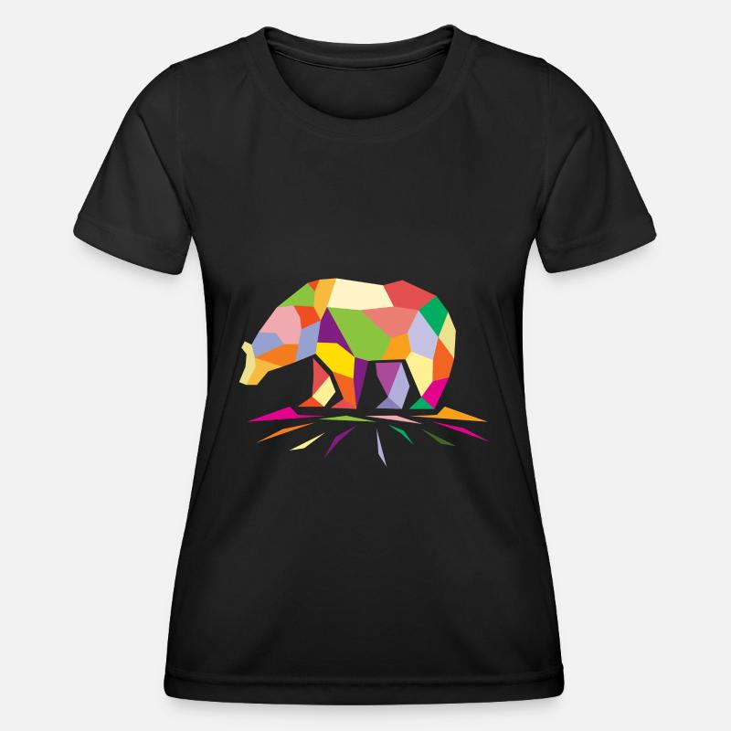 Polygon bear - Women's Functional T-Shirt - black