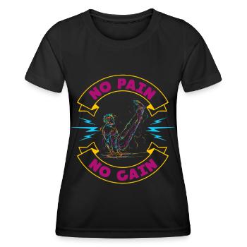 Pas de douleur pas de gain calisthenics cadeau v-sit gym - T-shirt sport Femme - noir - Devant - AI Model Female 172 light (172cm)