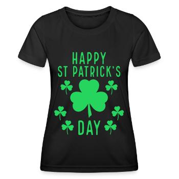 St Patricks Day, St Patricks Day, St Patricks Day - Funktions-T-shirt dam - svart - Fram - AI Model Female 172 light (172cm)