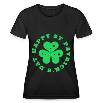 St Patricks Day, St Patricks Day, St Patricks Day - T-shirt sport Femme - noir - Devant - AI Model Female 172 light (172cm)