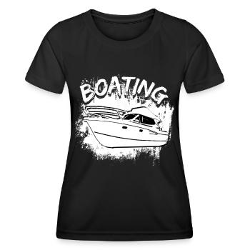 Boot Regatta . Motorboot Motoryacht . Yacht Segeln - Frauen Funktions-T-Shirt - Schwarz - Vorne - AI Model Female 172 light (172cm)