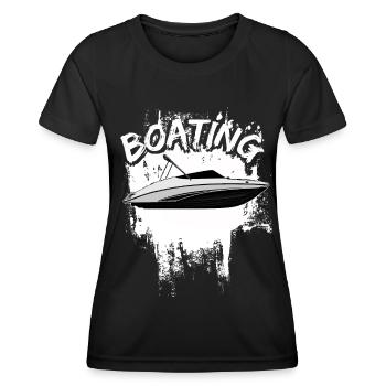 Boot Regatta . Motorboot Motoryacht . Yacht Segeln - Frauen Funktions-T-Shirt - Schwarz - Vorne - AI Model Female 172 light (172cm)
