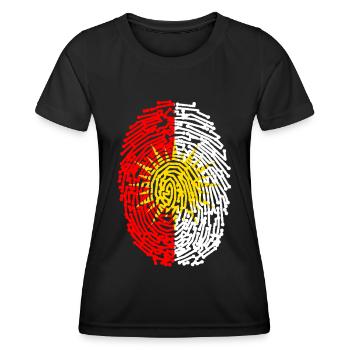 Ezdixan Finger Print Yezidi Ezidi Flag - Women's Functional T-Shirt - black - Front - AI Model Female 172 light (172cm)