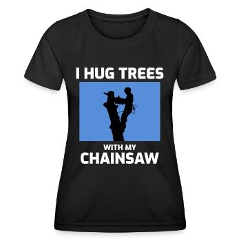 Arborist Tree Surgeon Climber Arboriculture Drôle - T-shirt sport Femme - noir - Devant - AI Model Female 172 light (172cm)