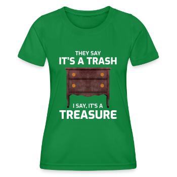 Antike Sammler Möbel Stuhl alte Schule lustig - Frauen Funktions-T-Shirt - Kelly Green - Vorne - AI Model Female 172 dark (172cm)