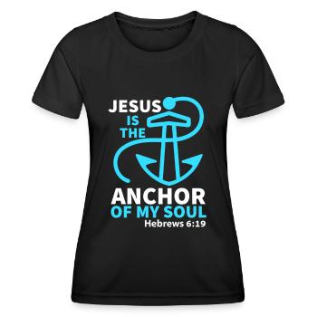 Jésus, Jésus, Jésus chrétien chrétien chrétien chrétien - T-shirt sport Femme - noir - Devant - AI Model Female 172 light (172cm)