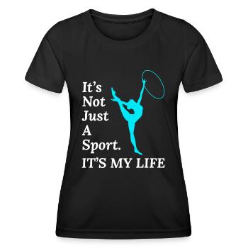 Gymnastique Gymnaste Backflip Tumbling Acrobaties - T-shirt sport Femme - noir - Devant - AI Model Female 172 light (172cm)