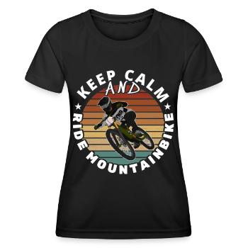 Mountainbiker / MTB Downhill Fahrrad Sprüche Bike - Frauen Funktions-T-Shirt - Schwarz - Vorne - AI Model Female 172 light (172cm)