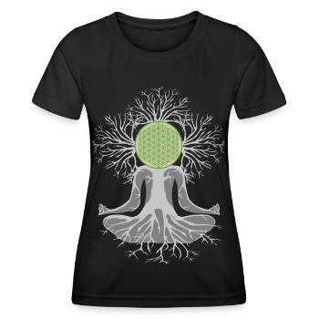 Chakra du cœur - T-shirt sport Femme - noir - Devant - AI Model Female 172 light (172cm)