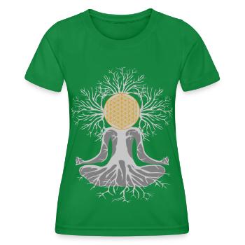 Fleur de vie - T-shirt sport Femme - vert - Devant - AI Model Female 172 dark (172cm)