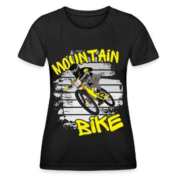 Mountainbiker / MTB Downhill Fahrrad Sprüche Bike - Frauen Funktions-T-Shirt - Schwarz - Vorne - AI Model Female 172 light (172cm)