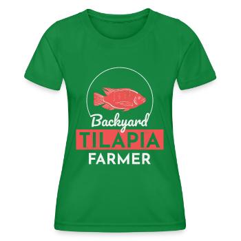 Arrière-cour tilapia agriculteur pisciculture ferme drôle - T-shirt sport Femme - vert - Devant - AI Model Female 172 dark (172cm)
