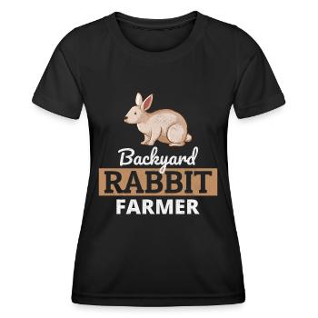 Hinterhof Kaninchen Landwirt Tierhaltung Farm Lustig - Frauen Funktions-T-Shirt - Schwarz - Vorne - AI Model Female 172 light (172cm)