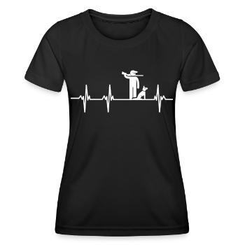 Herzschlag Jäger Jagdhund - Frauen Funktions-T-Shirt - Schwarz - Vorne - AI Model Female 172 light (172cm)