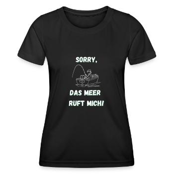 Angler Meer Angeln - Frauen Funktions-T-Shirt - Schwarz - Vorne - AI Model Female 172 light (172cm)