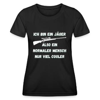 Jäger Mensch Jagen - Frauen Funktions-T-Shirt - Schwarz - Vorne - AI Model Female 172 light (172cm)