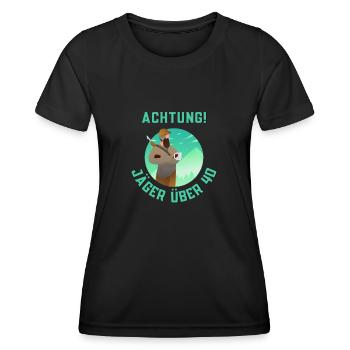 Jäger ü40 Jagen - Frauen Funktions-T-Shirt - Schwarz - Vorne - AI Model Female 172 light (172cm)