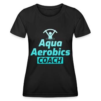 Wasser Aqua Aerobic Coach Aquatic Fitness Trainer - Frauen Funktions-T-Shirt - Schwarz - Vorne - AI Model Female 172 light (172cm)